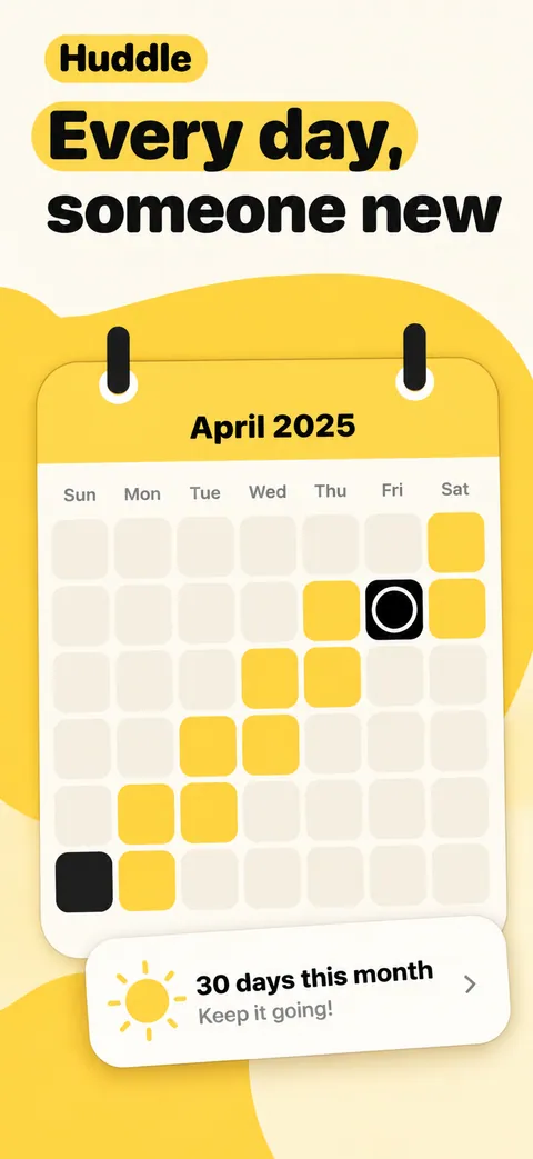 Huddle photo-a-day social app App Store screenshot made with Nuvex, frame 3