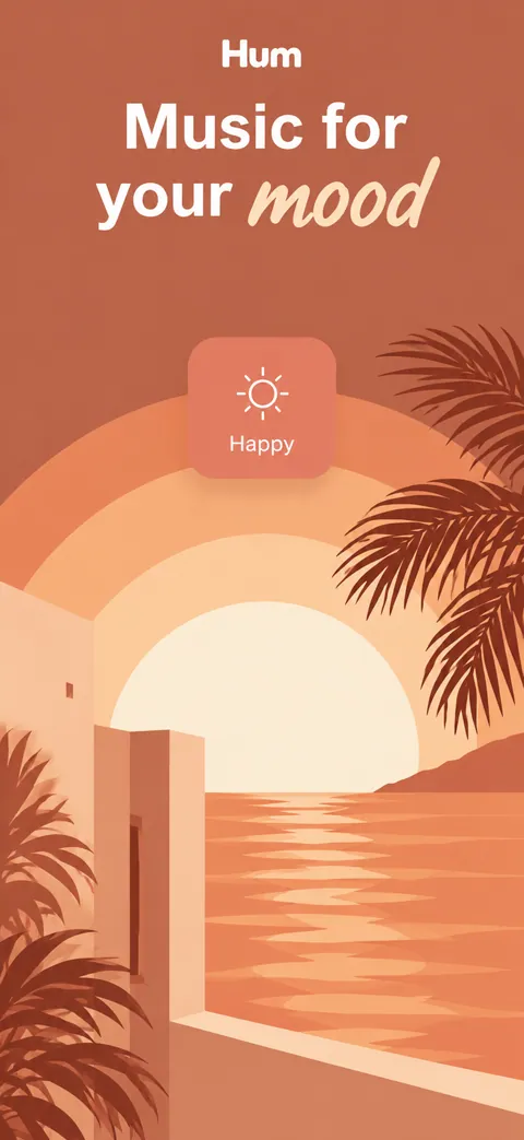 Hum music player App Store screenshot made with Nuvex, frame 1