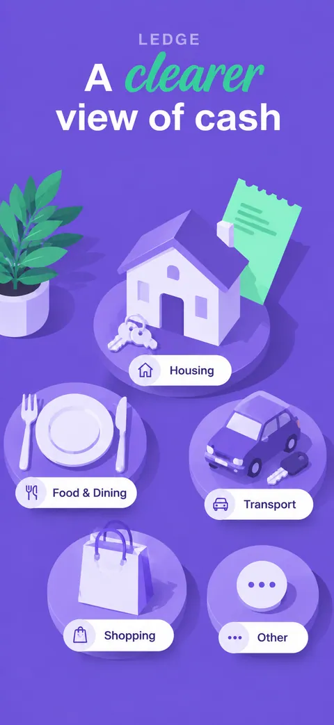 Ledge budgeting app, a second direction App Store screenshot made with Nuvex, frame 1