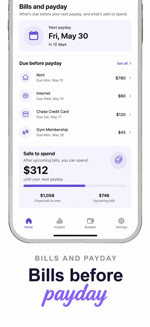 Ledge budgeting app, a second direction App Store screenshot made with Nuvex, frame 3