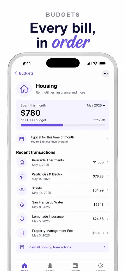 Ledge budgeting app, a second direction App Store screenshot made with Nuvex, frame 5