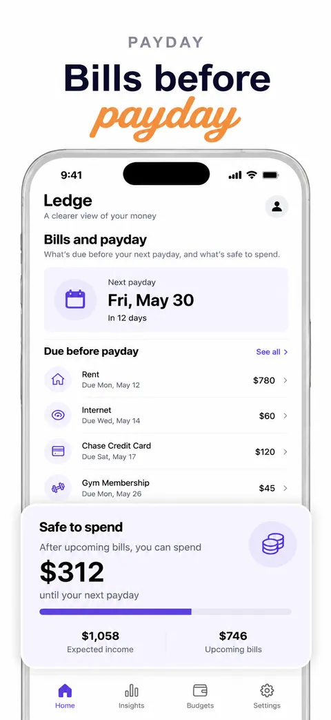 Ledge budgeting app App Store screenshot made with Nuvex, frame 3