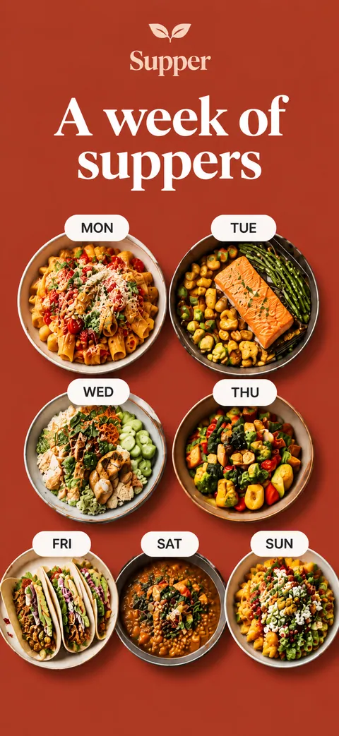 Supper recipe planner App Store screenshot made with Nuvex, frame 1