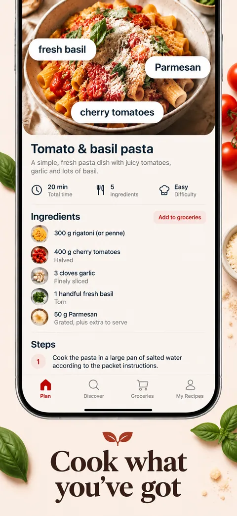 Supper recipe planner App Store screenshot made with Nuvex, frame 3