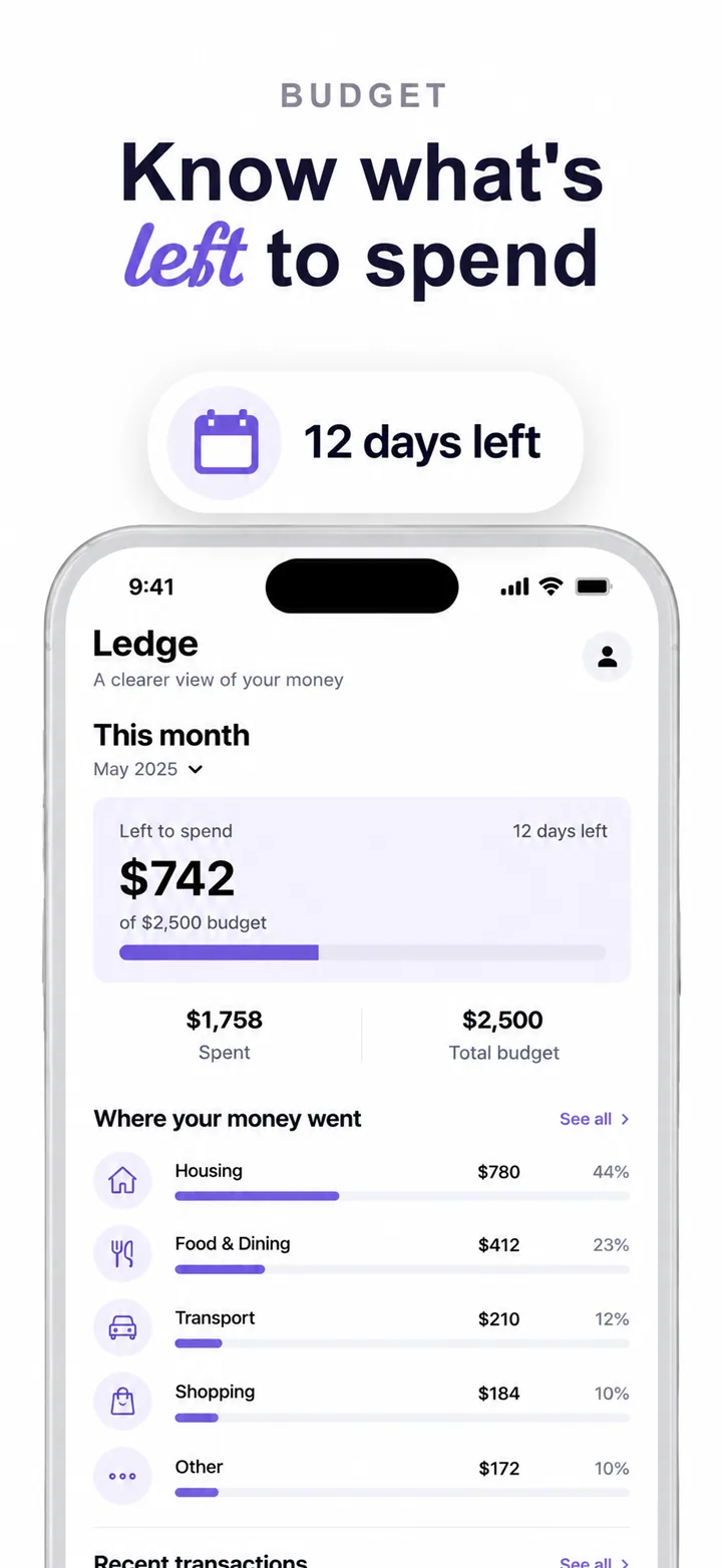 Budgeting app App Store screenshots made with Nuvex, frame 2