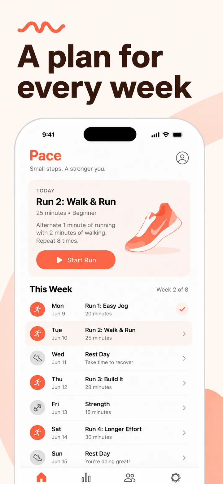 Running app App Store screenshots made with Nuvex, frame 2