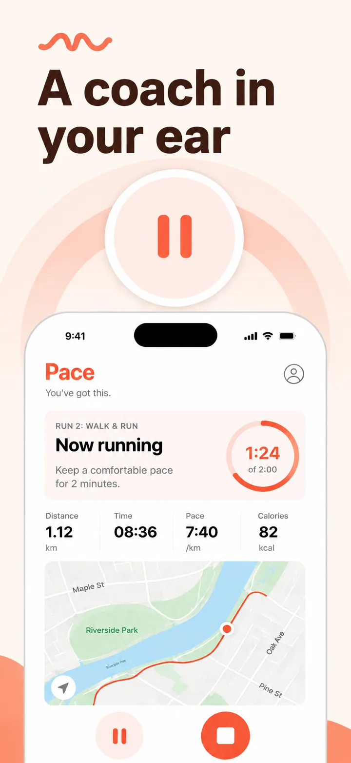 Running app App Store screenshots made with Nuvex, frame 3