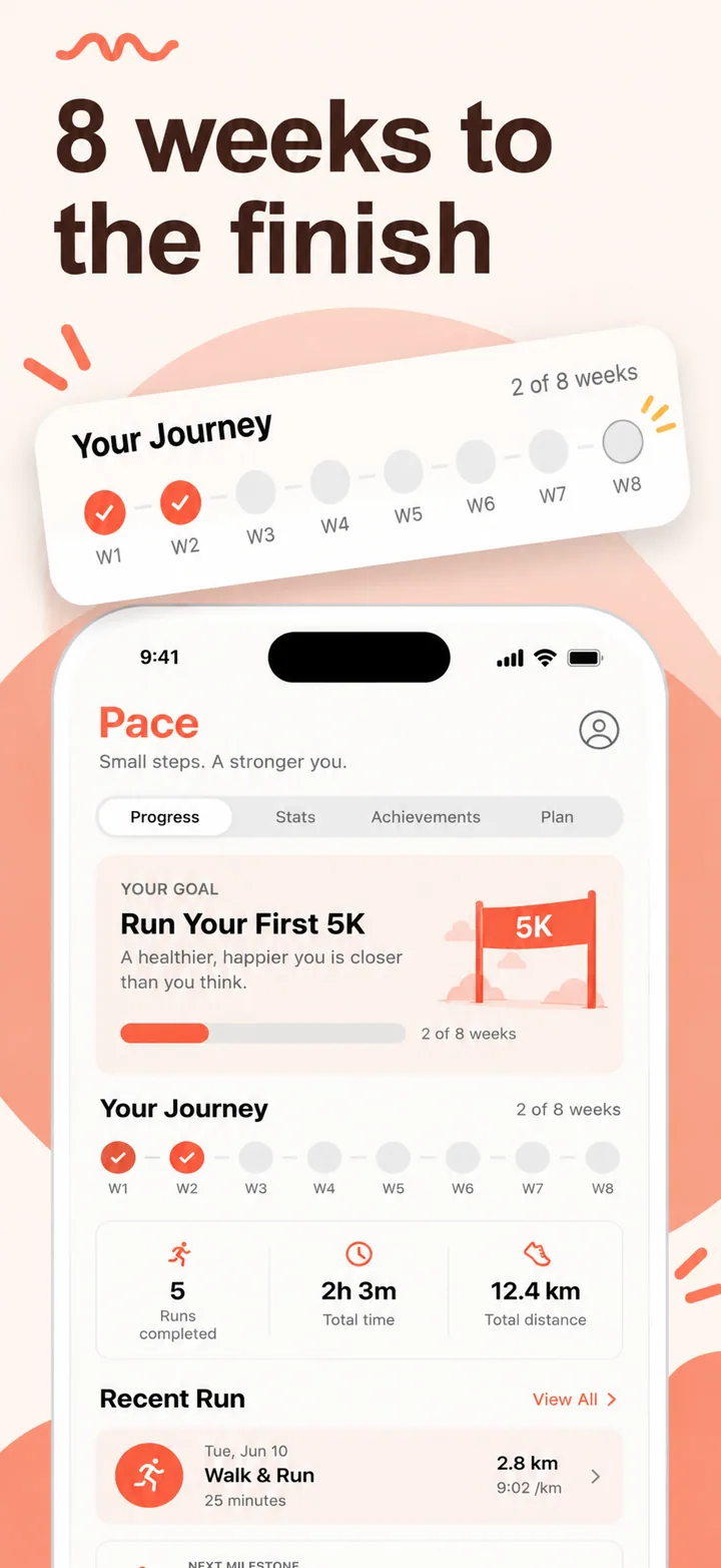 Running app App Store screenshots made with Nuvex, frame 5