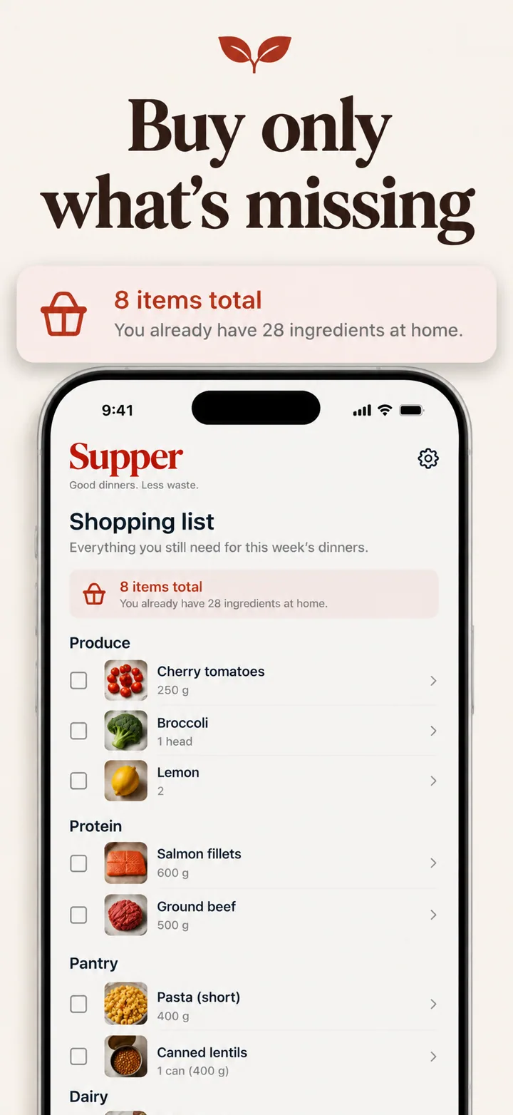 Recipe planner App Store screenshots made with Nuvex, frame 4
