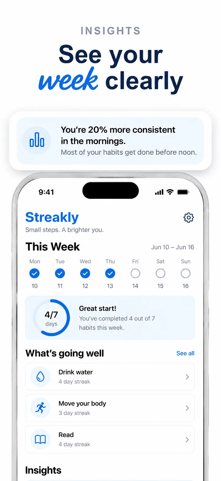 Habit tracker App Store screenshots made with Nuvex, frame 4